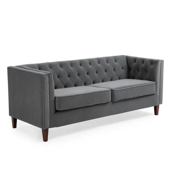 Kyoto Leah Velvet Chesterfield 3 Seater Sofa - Image 3