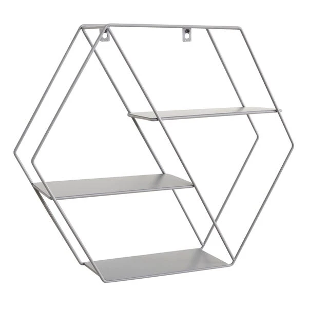 Dunelm Grey Large Hexagonal Shelf 5 Dunelm Grey Large Hexagonal Shelf - Image 3