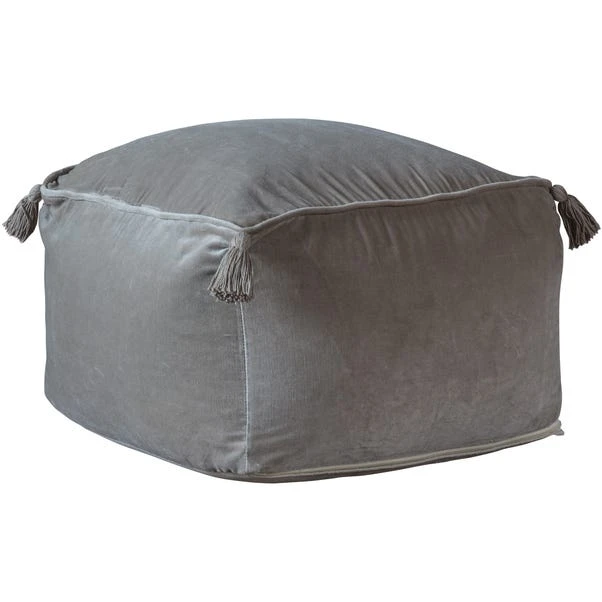Cedar & Sage Furlo Silver Velvet Pouffe - Image 2