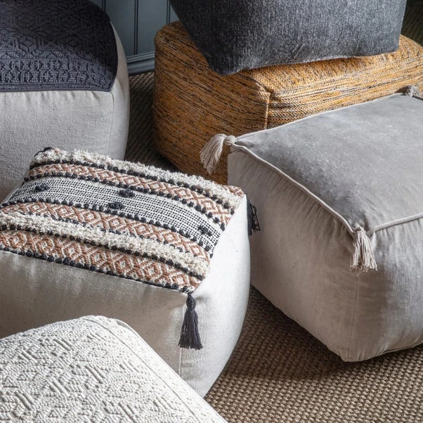 Cedar & Sage Furlo Silver Velvet Pouffe - Image 4