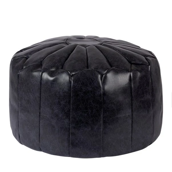 Dunelm Moroccan Pouffe Black 4 Dunelm Moroccan Pouffe Black - Image 2