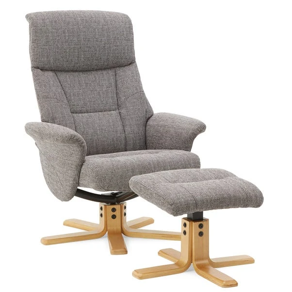 Dunelm Whitham Swivel Recliner Chair - Grey - Image 2