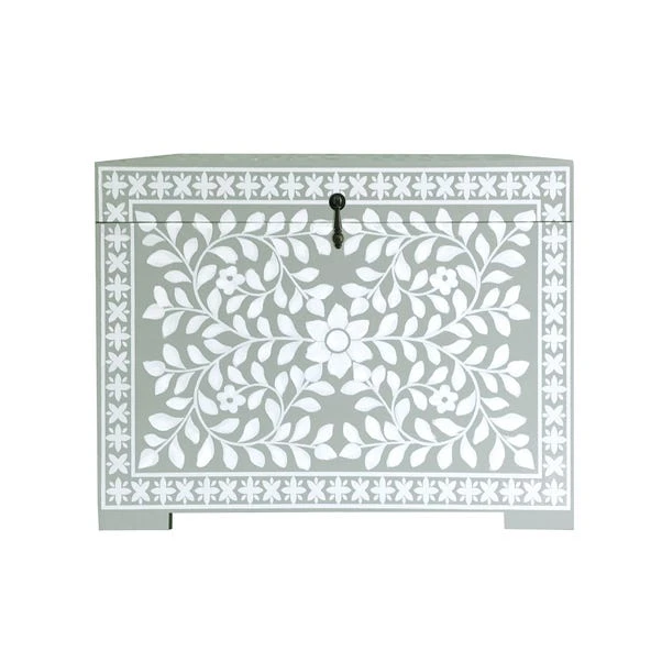 Dunelm Grey And White Hand Painted Chest