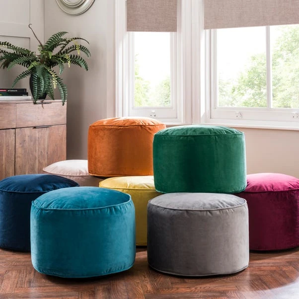 Dunelm Isla Pouffe - Teal - Image 4