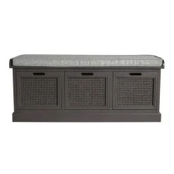Dunelm Lucy Cane Charcoal Storage Bench