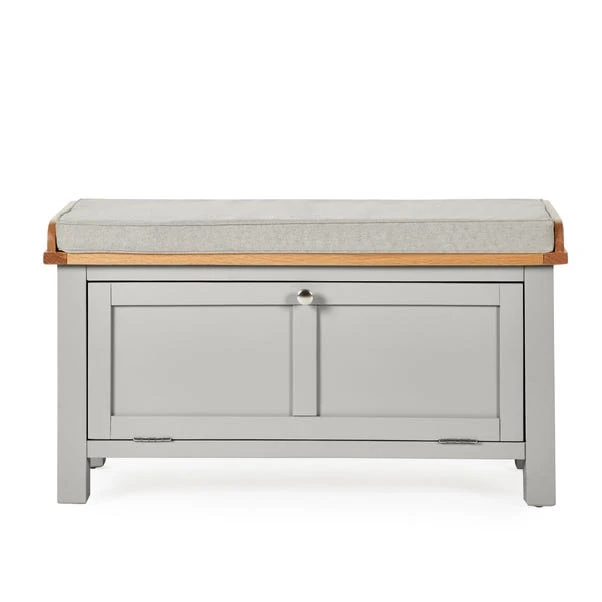 Dunelm Bromley Grey Storage Bench With Cushion - Image 2