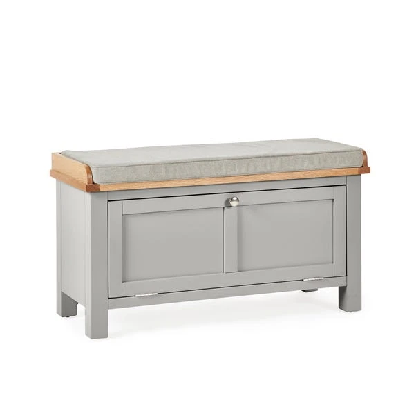 Dunelm Bromley Grey Storage Bench With Cushion - Image 3