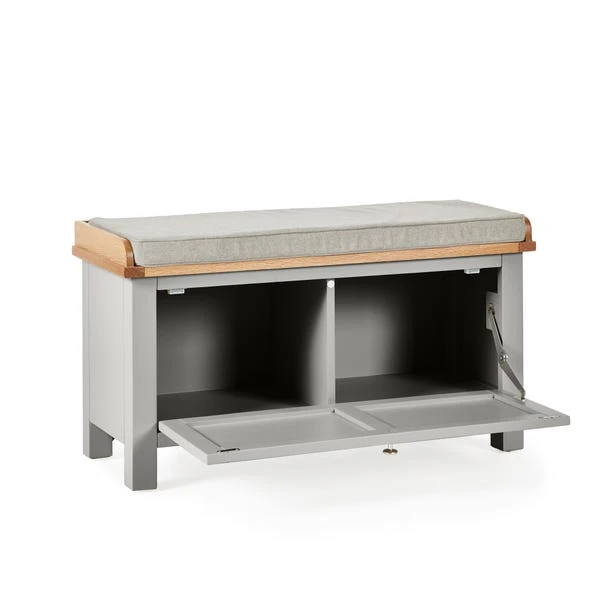 Dunelm Bromley Grey Storage Bench With Cushion - Image 5
