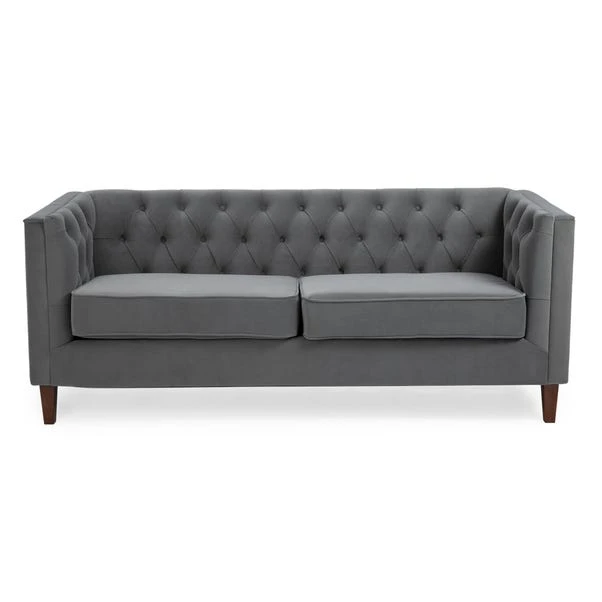Kyoto Leah Velvet Chesterfield 3 Seater Sofa