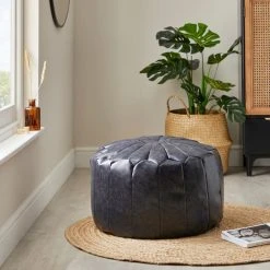 Dunelm Moroccan Pouffe Black