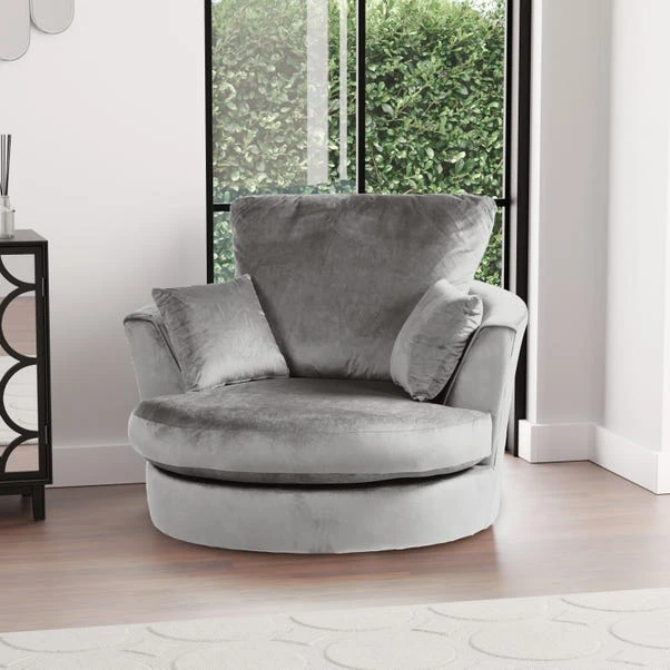 Dunelm Blake Soft Velvet Swivel Chair 3 Dunelm Blake Soft Velvet Swivel Chair