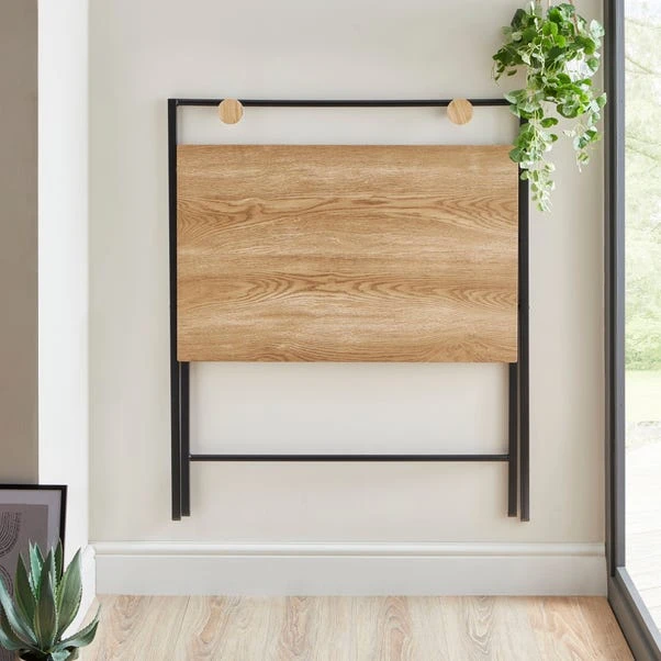 Dunelm Evelyn Oak Effect Folding Desk - Image 5