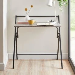 Dunelm Evelyn Concrete Effect Folding Desk