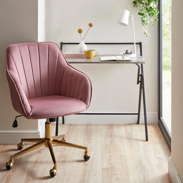 Dunelm Evelyn Concrete Effect Folding Desk - Image 3