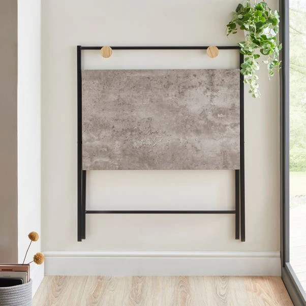 Dunelm Evelyn Concrete Effect Folding Desk - Image 4