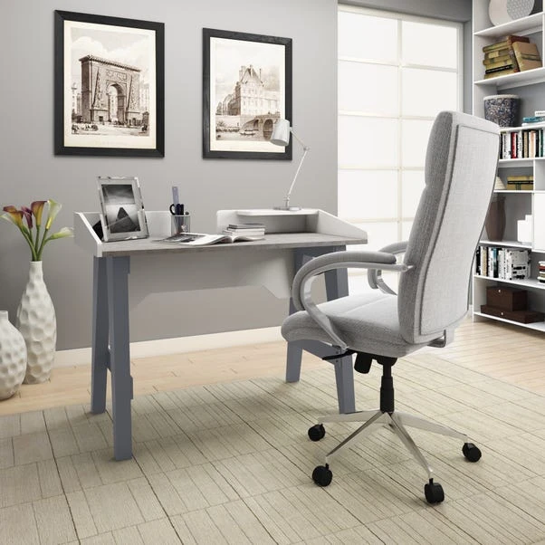 Alphason Truro Grey And Marble Effect Desk 3 Alphason Truro Grey And Marble Effect Desk
