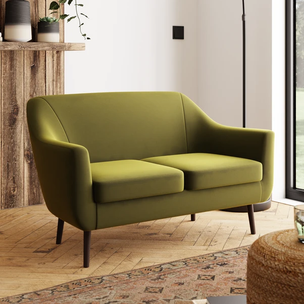 Dunelm Eddie Velvet 2 Seater Small Tub Sofa - Image 2