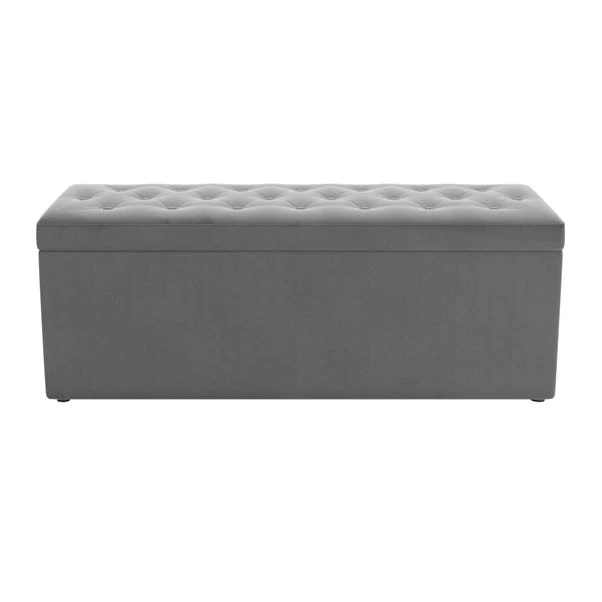 Dunelm Oswald Velvet Buttoned Ottoman Bench 5 Dunelm Oswald Velvet Buttoned Ottoman Bench - Image 3