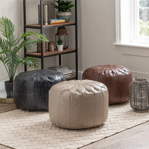 Dunelm Moroccan Stitched Pebble Pouffe - Image 6