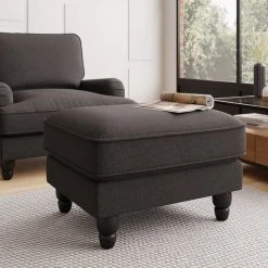 Dunelm Beatrice Luna Fabric Footstool