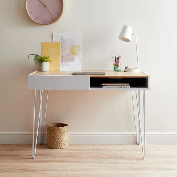 Dunelm Penelope Grey Hairpin Desk 3 Dunelm Penelope Grey Hairpin Desk