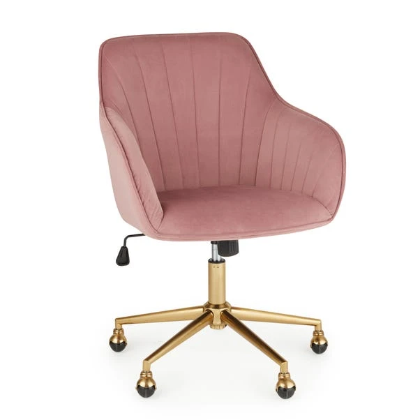 Dunelm Connie Pleated Velvet Office Chair 4 Dunelm Connie Pleated Velvet Office Chair - Image 2