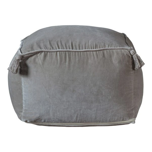 Cedar & Sage Furlo Silver Velvet Pouffe