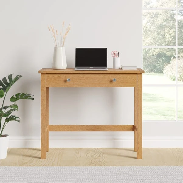 Dunelm Bromley Slim Line Desk Oak 3 Dunelm Bromley Slim Line Desk Oak