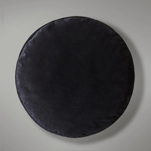 Dunelm Recycled Velour Round Pouffe - Image 2