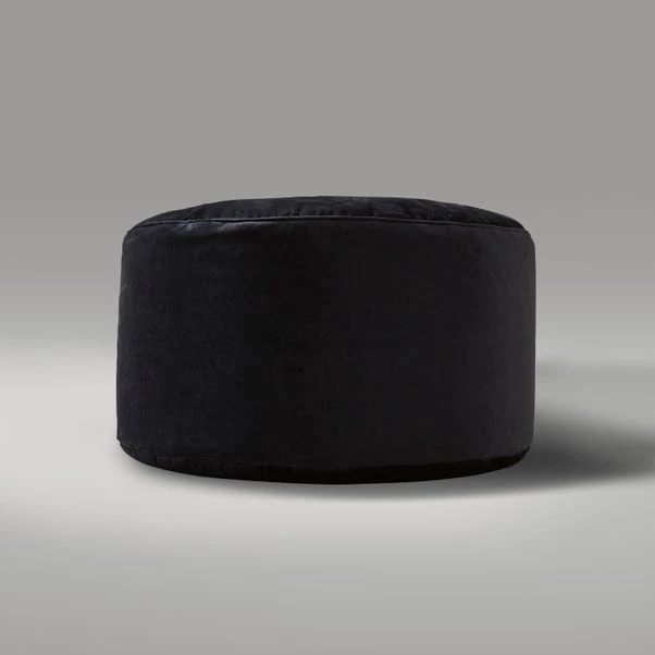 Dunelm Recycled Velour Round Pouffe - Image 3