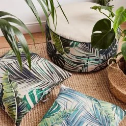 Dunelm Palm Print Tapestry Pouffe 11 Dunelm Palm Print Tapestry Pouffe -House of Reeves store 30751291 alt08