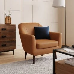 Dunelm Eddie Faux Leather Tub Armchair