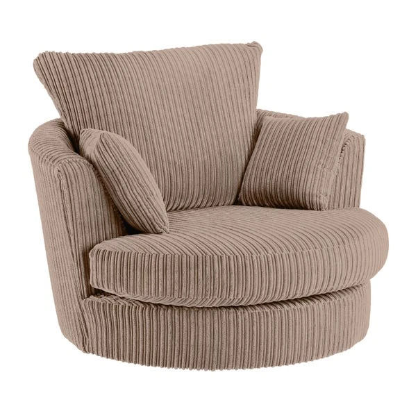 Dunelm Blake Jumbo Cord Swivel Chair - Image 3