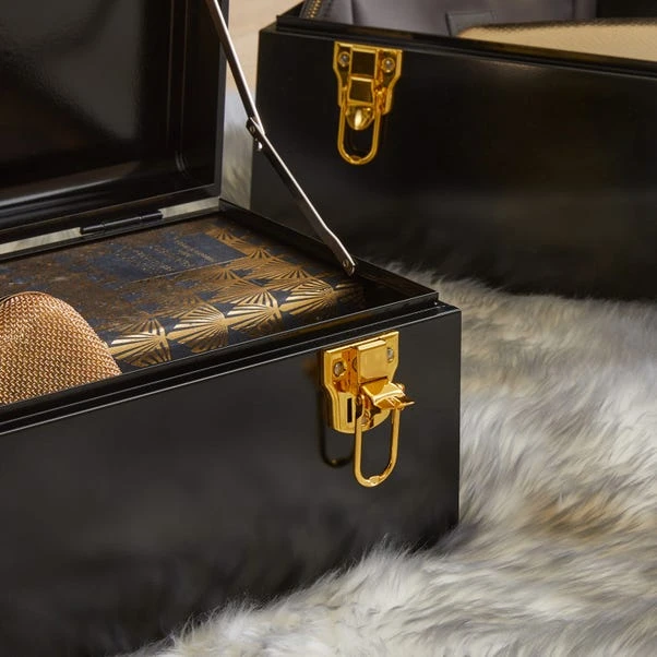 Dunelm Set Of 2 Black Metal Trunk - Image 2