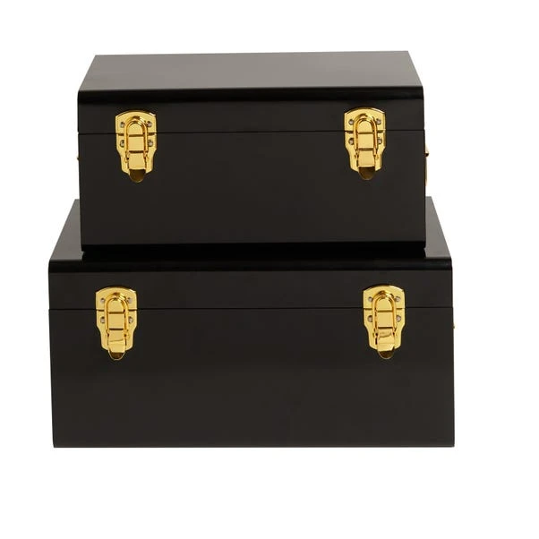 Dunelm Set Of 2 Black Metal Trunk - Image 4
