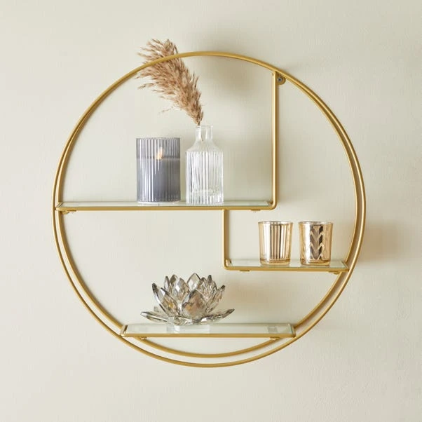 Dunelm Curves Gold Circle Shelf