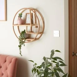 Dunelm Round Cane Wall Shelf