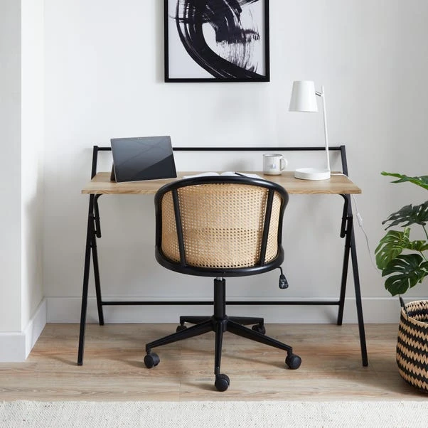 Dunelm Evelyn Oak Effect Wide Folding Desk - Image 2