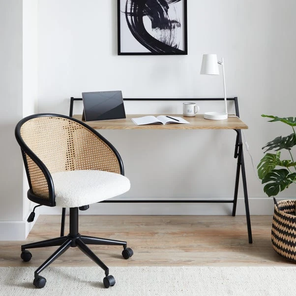 Dunelm Evelyn Oak Effect Wide Folding Desk - Image 3