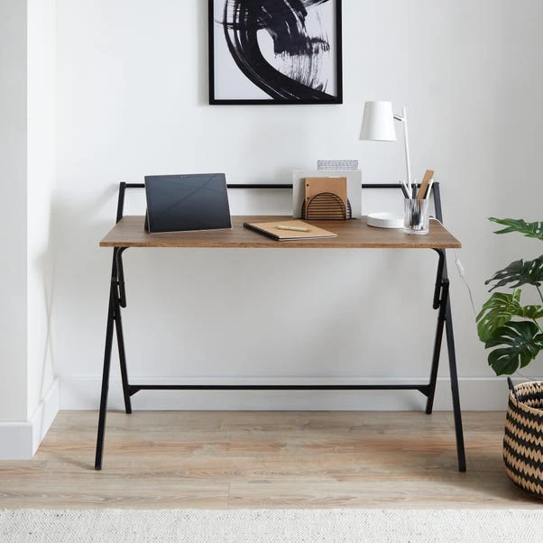 Dunelm Evelyn Rustic Wood Effect Wide Folding Desk 3 Dunelm Evelyn Rustic Wood Effect Wide Folding Desk