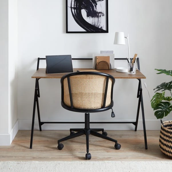 Dunelm Evelyn Rustic Wood Effect Wide Folding Desk 5 Dunelm Evelyn Rustic Wood Effect Wide Folding Desk - Image 3