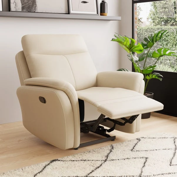 Dunelm Monte Distressed Faux Leather Reclining Armchair - Image 2