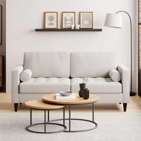 Dunelm Zoe Light Grey Boucle 3 Seater Sofa Bed - Image 2