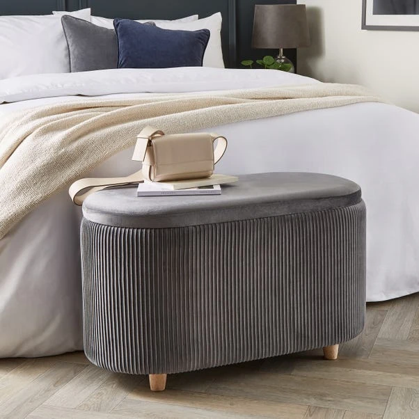Dunelm Florence Velvet Ottoman 4 Dunelm Florence Velvet Ottoman - Image 2