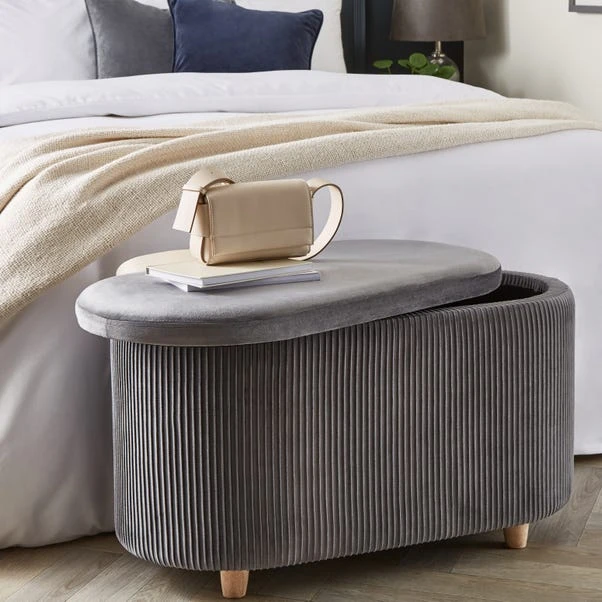Dunelm Florence Velvet Ottoman 6 Dunelm Florence Velvet Ottoman - Image 4