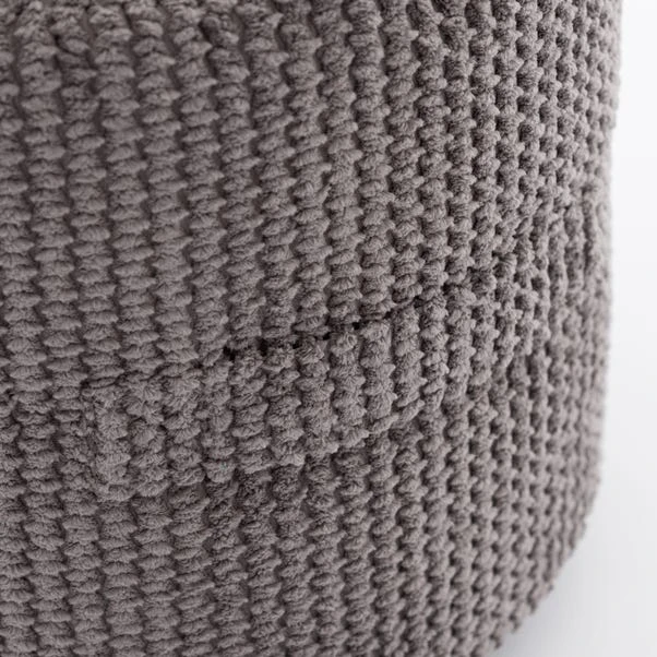 Dunelm Kid's Jenson Charcoal Waffle Pouffe - Image 4