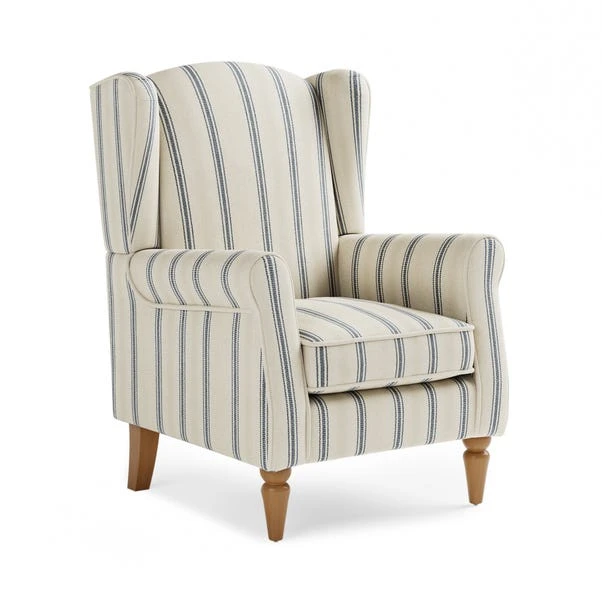 Dunelm Oswald Self Assembly Pinstripe Armchair Folkstone Blue - Image 2
