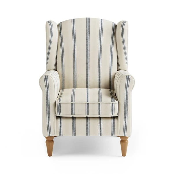 Dunelm Oswald Self Assembly Pinstripe Armchair Folkstone Blue - Image 3
