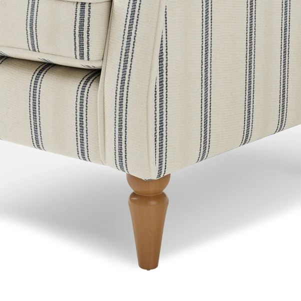 Dunelm Oswald Self Assembly Pinstripe Armchair Folkstone Blue - Image 6