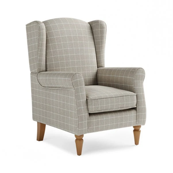 Dunelm Oswald Window Pane Check Wingback Armchair - Image 2